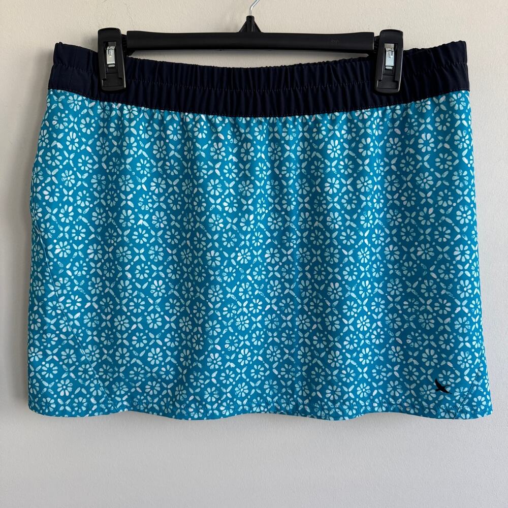 Eddie Bauer Skirt Activewear Outdoor Blue Tile Pull On Elastic Waist M